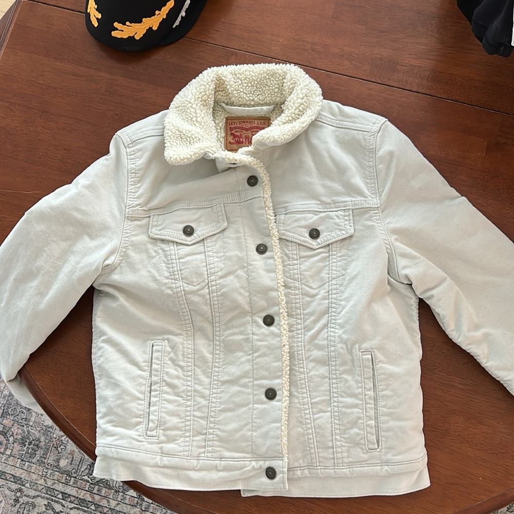 Levis sherpa lined jacket coat shacket medium corduroy trucker - Picture 9 of 11